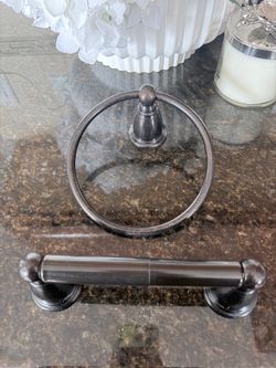 Brass Toilet Paper and Hand Towel Holder