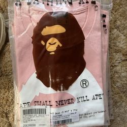 Pink Bape Head tee 100% Authentic 