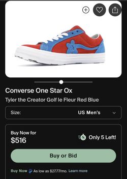  Converse One Star Ox—Tyler the Creator Golf le Fleur Red Blue