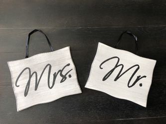 Mr. & Mrs. wooden plaques