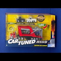 Car Tuned Rigs Custom Car Carrier w/ 2 Vehicles ‘87 Chevy C10 & ‘90 Chevy 454 SS