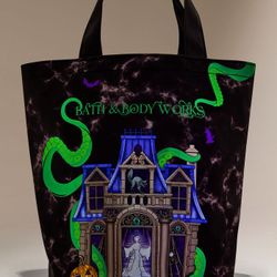 Bath & Body Tote Bag Haunted House Canvas Bag