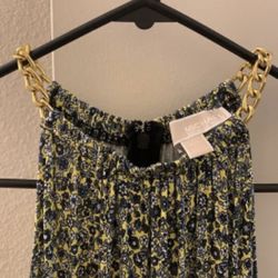 Michael Kors Blue And Yellow Flower Dress 