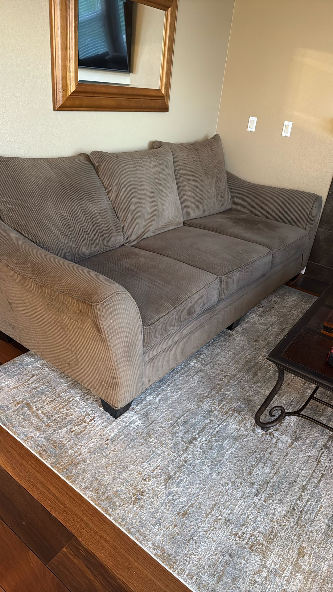 Couch And loveseat: Corduroy