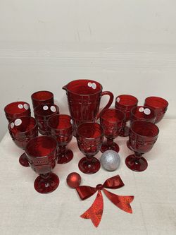 Princess House Pitcher With 12 Goblets