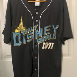 Official WDW Anniversary 1971 Charcoal/ Dark Gray Adult Unisex Baseball Jersey- size  Adult Small