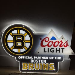 Coors Light x Boston Bruins LED Bar Sign – Official Partner Promo Light