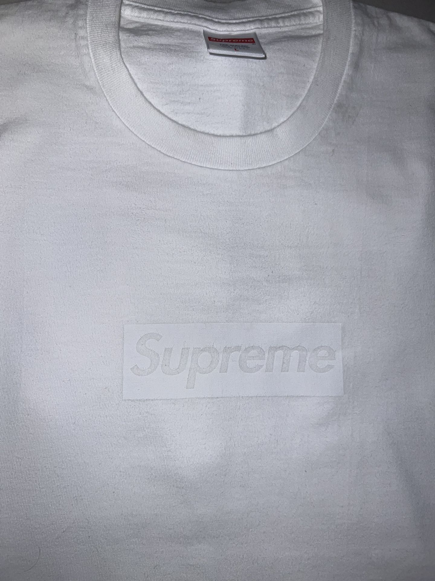 SUPREME TONAL BOX LOGO TEE WHITE SZ L