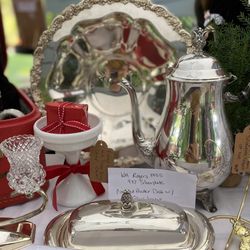 Vintage Silverplate & Milk Glass
