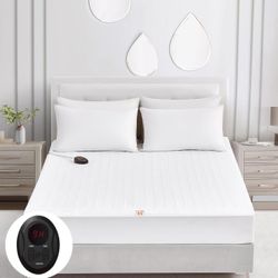 Bwarm Electric Heated Mattress Pad Twin XL Size, 39" x 80", Bed Warmer, 9 Heat Settings