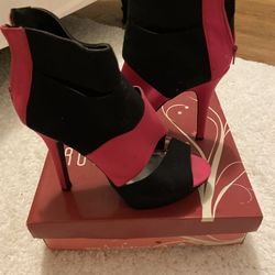 Hot Pink & Black Heels