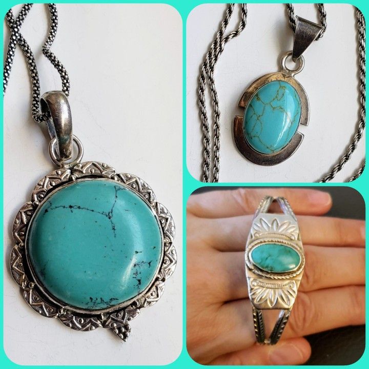 Beautiful Genuine Turquoise Pieces of Jewelry. EUC!