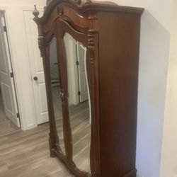 Solid Cherry  Wood Armoire   