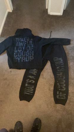 Awful Lot Of Cough Syrup Hoodie & Sweatpants black on black