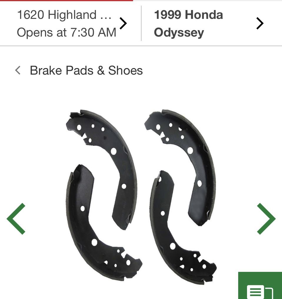 BrakeBest, Rear Brake Shoes For 1999 Honda Odyssey 
