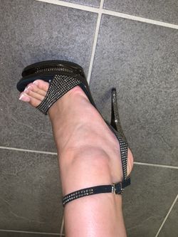 Black Pleasure Brand Rhinestone Heels