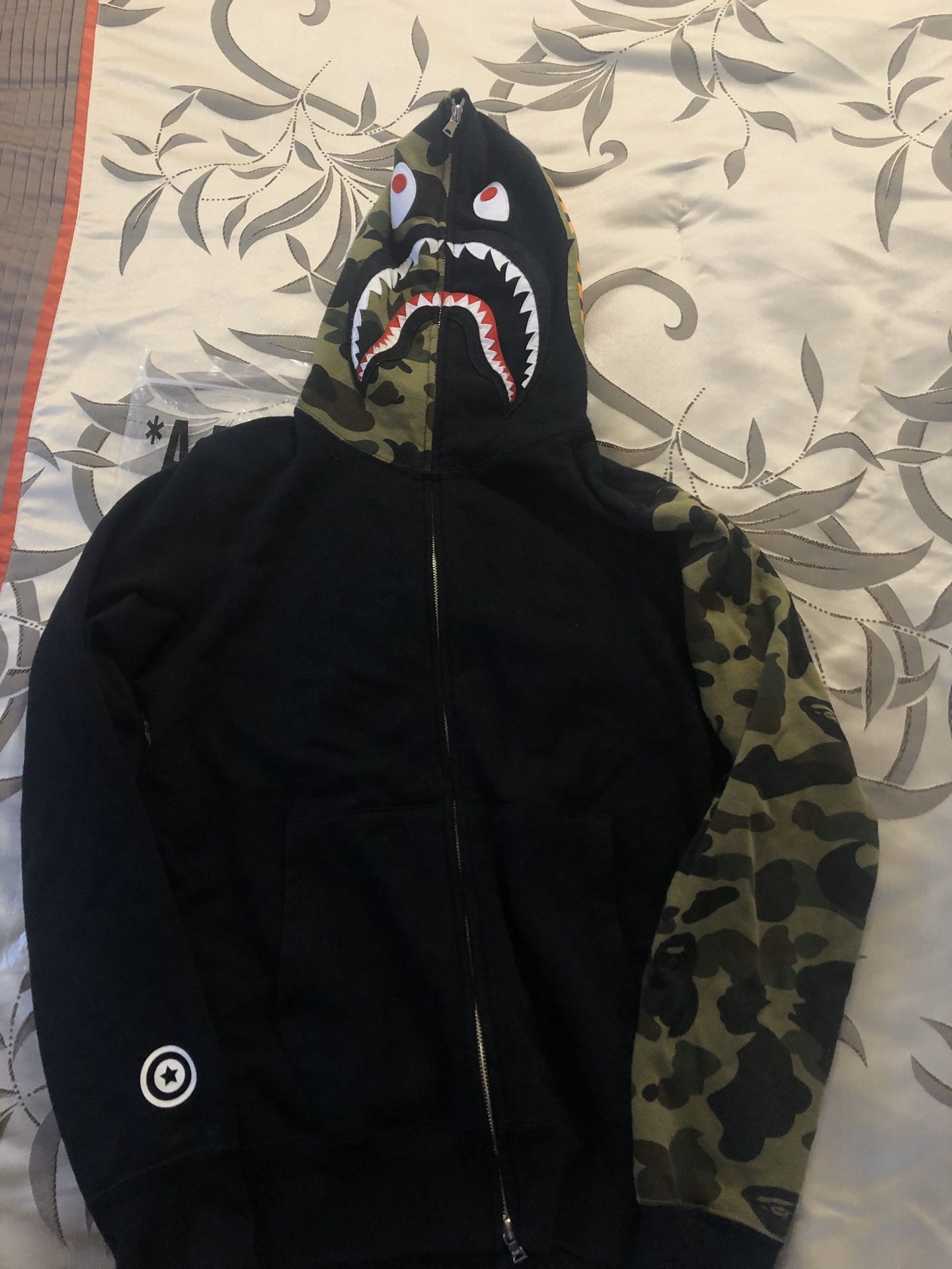 BAPE A Bathing Ape Full Zip Up Hoodie size Medium