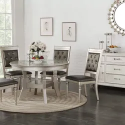 Brand New Grey 5pc Formal Dining Table Set