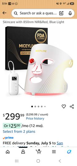 Red light therapy face mask