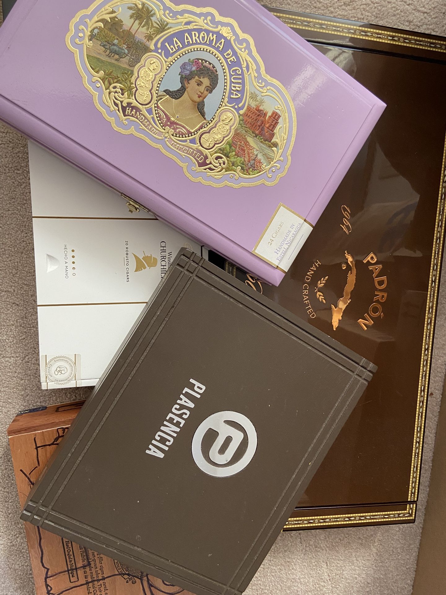 6 Empty Cigar Boxes