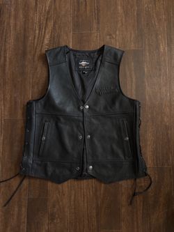 Harley-Davidson Black Leather Motorcycle Vest