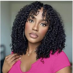  Kinky Curly Half Wig Human Hair 280 Density