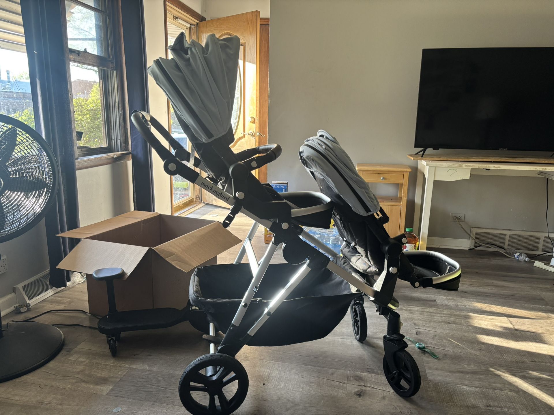 Mockingbird Double Stroller With Bassinet