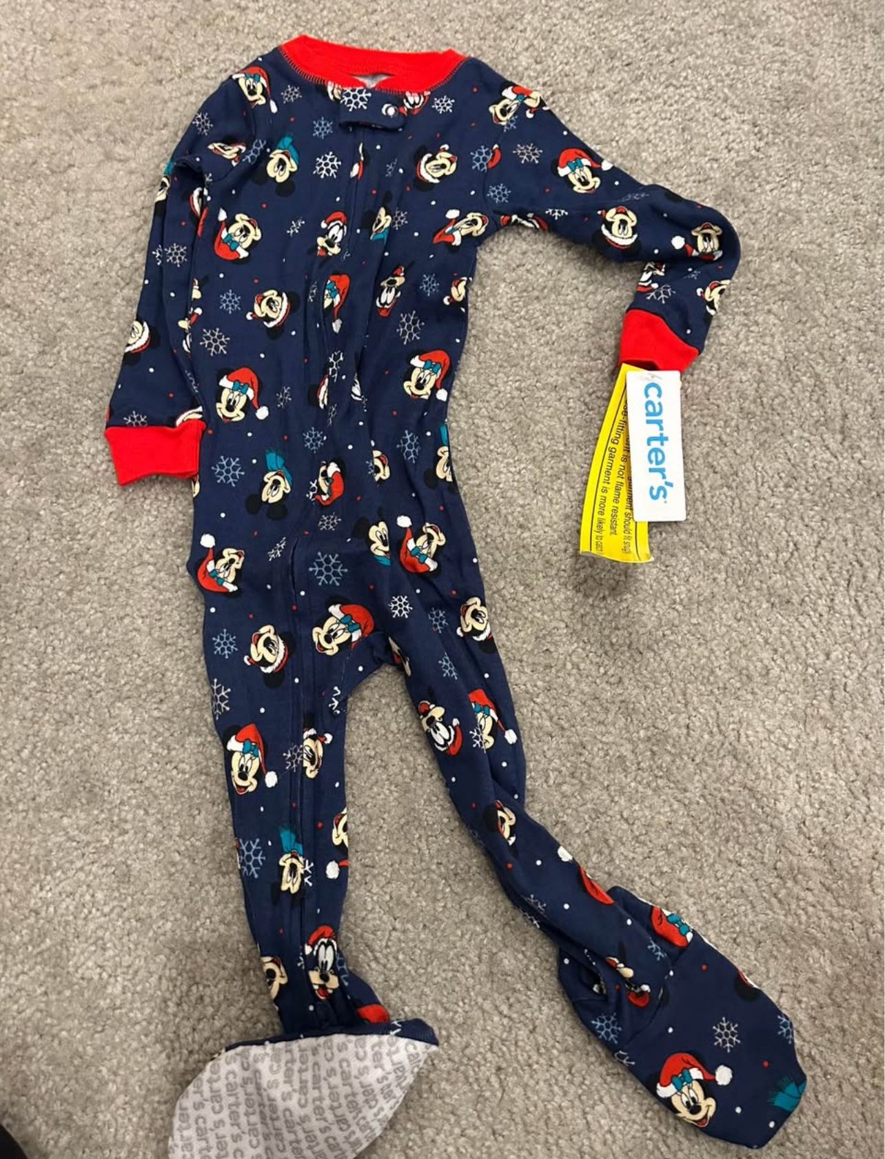 Brand New Carters Disney Christmas Footed PJ - 18 months