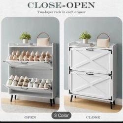 Brand New In Box Shoe Rack Storage With Pull Out Drawers