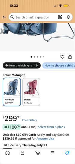 Deuter Kid Comfort Child Carrier Backpack – Like New