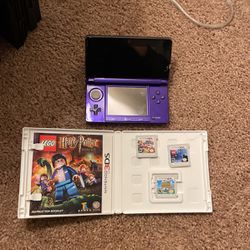 Nintendo 3 DS Purple + 3 Games