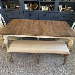 Dining Room Table With 2 Chairs & 2 Benches From Lazy Boy Furniture 