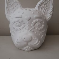 Plaster Cat Head Decor Paintable 8" X  7 1/2" New