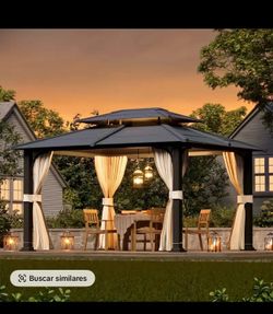 Gazebo moderno 12x14 aluminio hardtop lujo para patio/piscina NUEVO