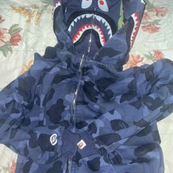 BAPE Color Camo Shark Wide Full Zip Double Hoodie
