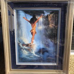 The Swan, Hermon Adams. LTD Signed Lithograph 528/750, Framed Matted, With Wire And Plexiglass