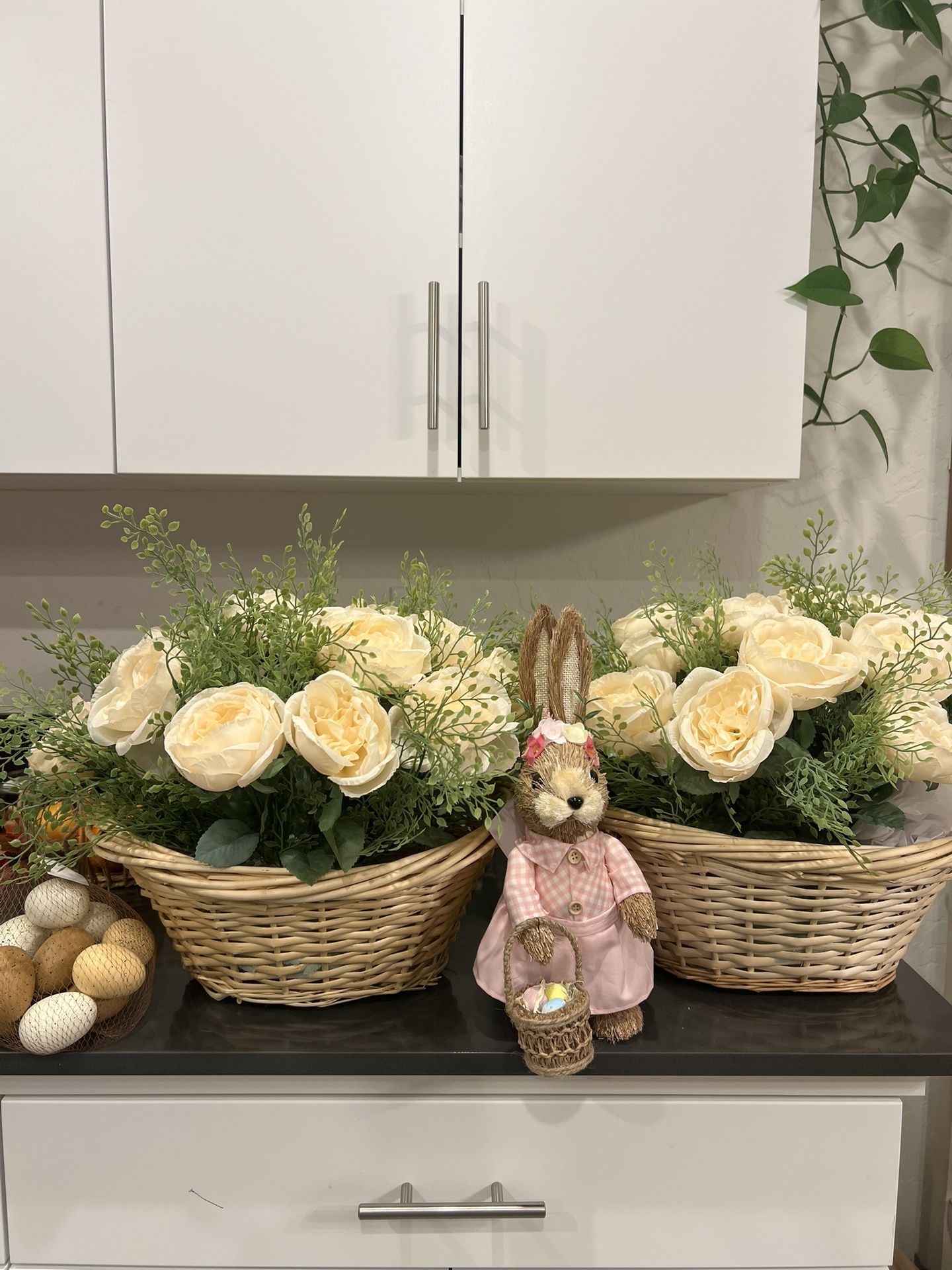 Artificial flower basket