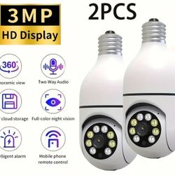 2PACK Light Bulb Motion Sensor Security Video Camera