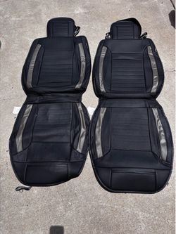 Seat covers bucket vinyl black and gray.