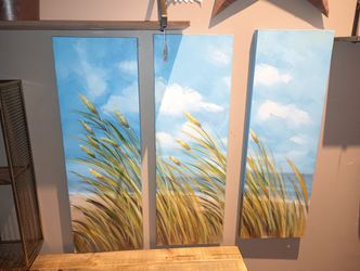 Set of three sea boat landscape
