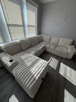 Sectional Faux fur couch