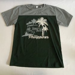 Treasures Philippines Gray Green Graphic T-Shirt