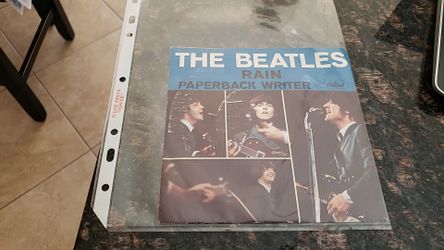VINTAGE BEATLES 1966 PAPERBACKEWRITER/RAIN 7" 45 RPM WITH PICTURE SLEEVE
