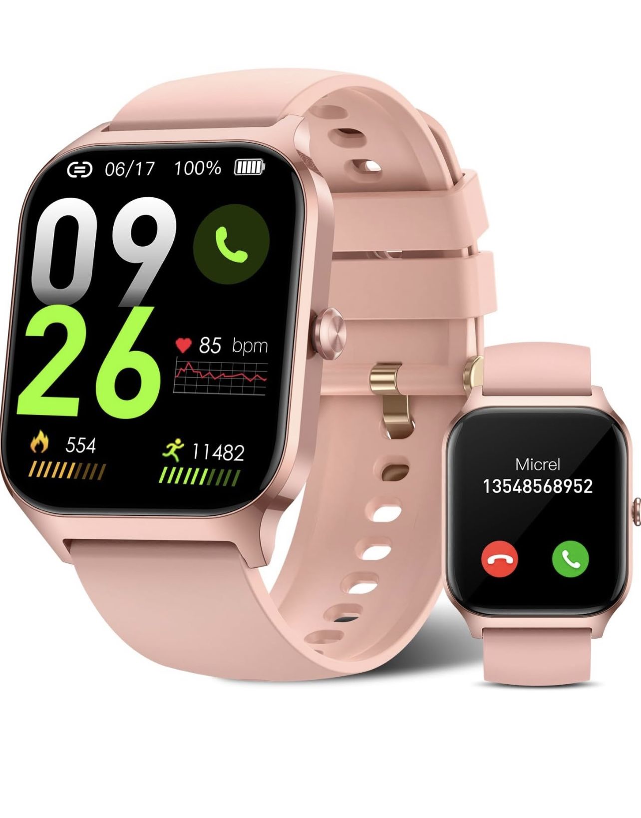 Smart Watch for Women Make Call Answer 1.85” Fitness Tracker with 20+ Sport Modes Fitness Watch