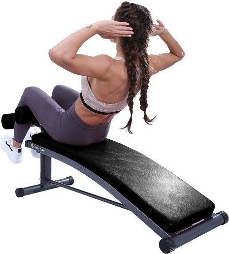 Finer Form Gym-Quality Sit Up Bench with Reverse Crunch Handle - Solid Ab Workout Equipment for Your Home Gym. More Effective than an Ab Machine or Ab