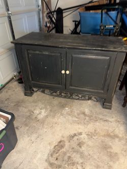 Distressed wood cabinet