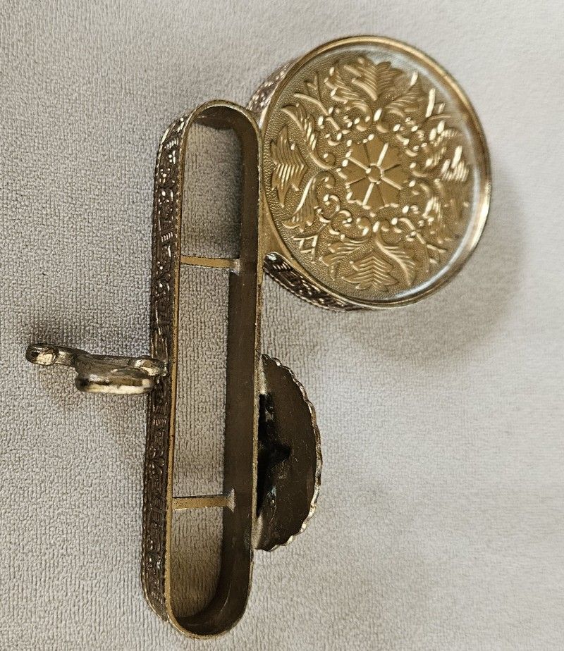 Brass Ornate Teacup Cup and Saucer Vintage Display Holder Stand Ardalt Japan