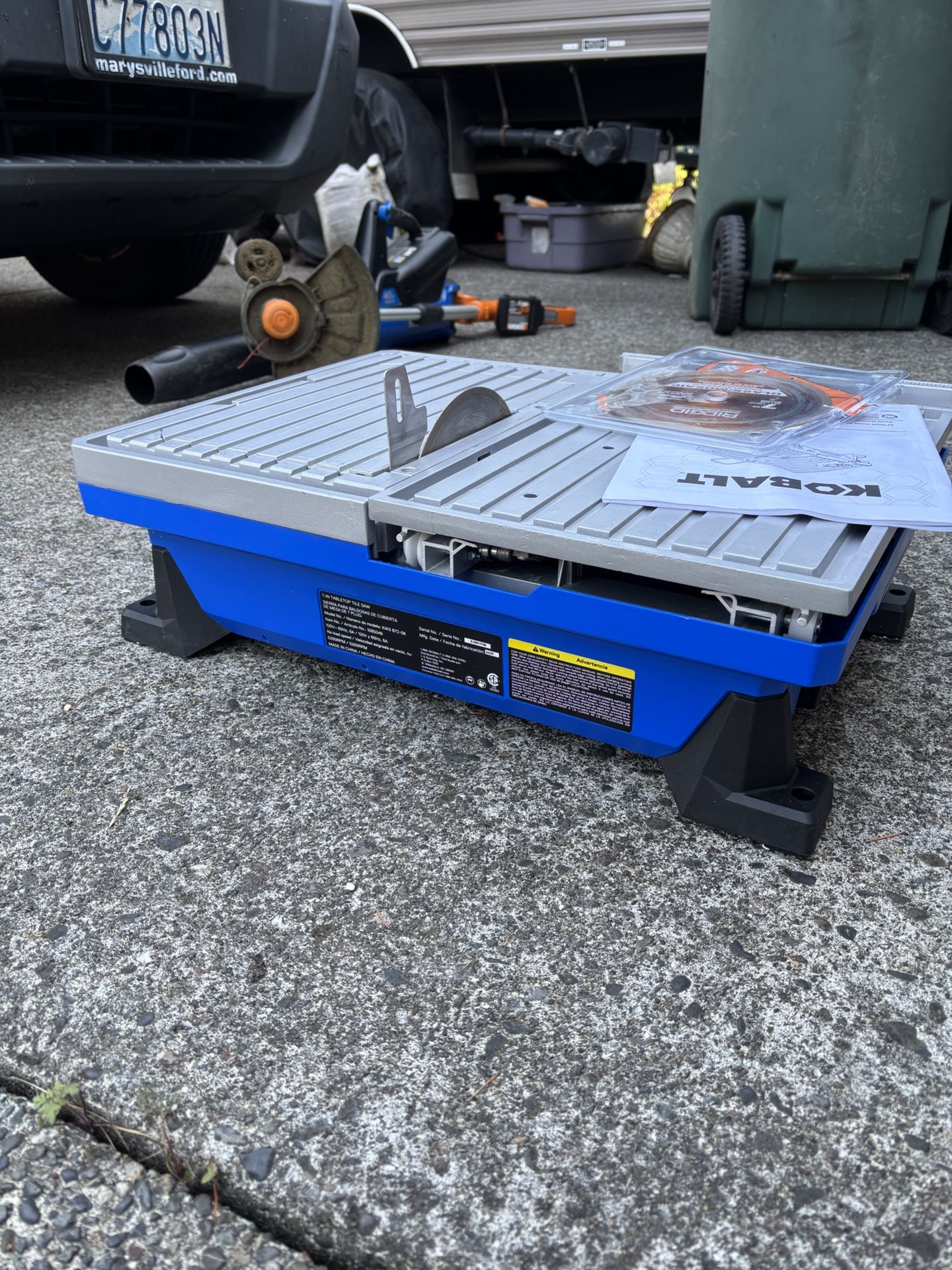 7” Kobalt Tabletop Tile Saw