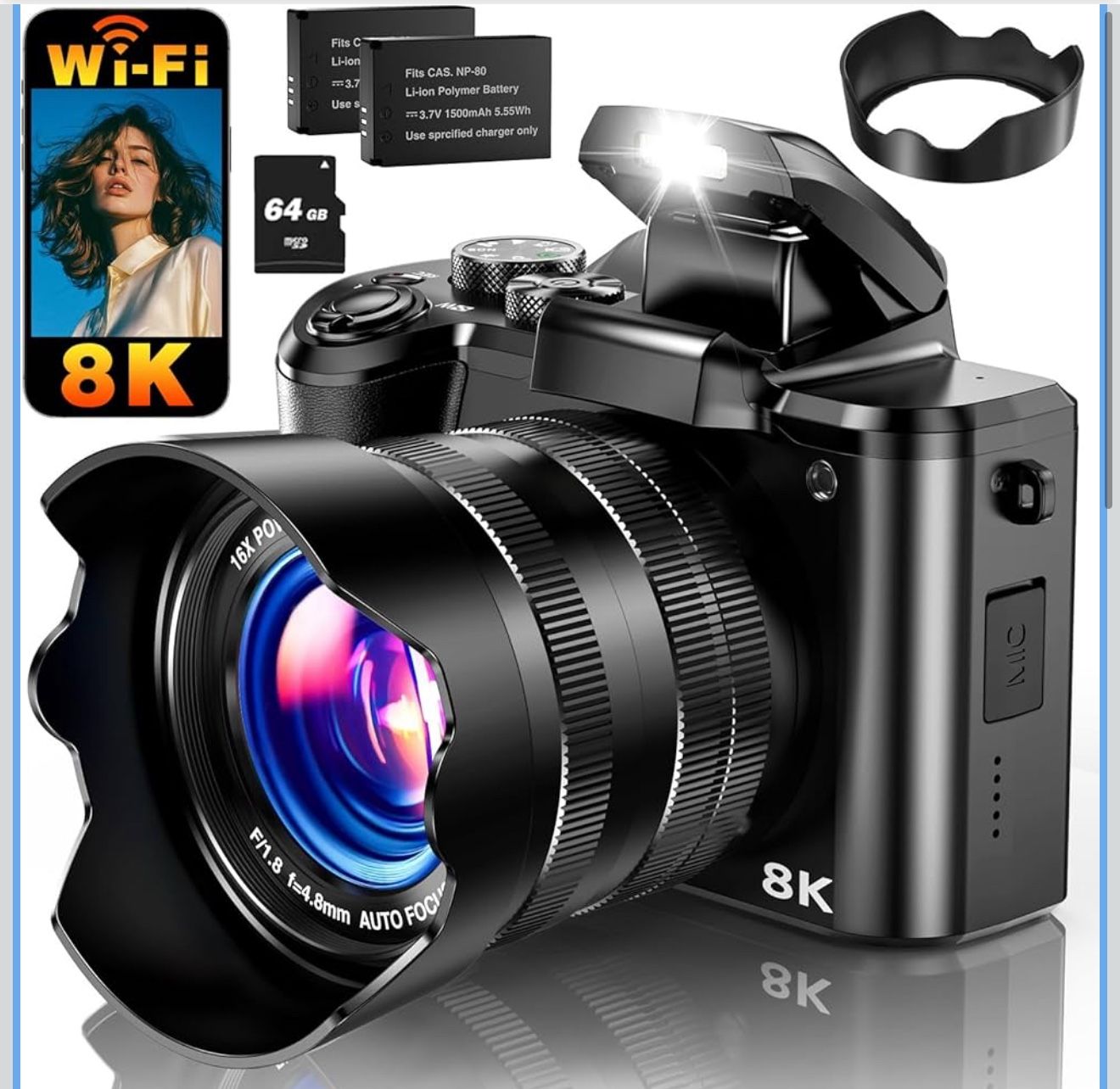 🎄🎁Brand new In Box, 🔥 8K Digital Camera，💰$120