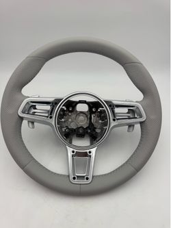 Leather Steering Wheel for Porsche Panamera Cayenne Macan Taycan Cayman